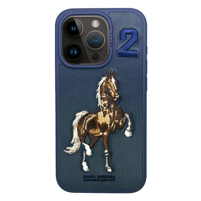 Polo Case Santa Barbara 3D Embroidery Leather Back Cover – Premium Luxury Stitch Design Mobile Case