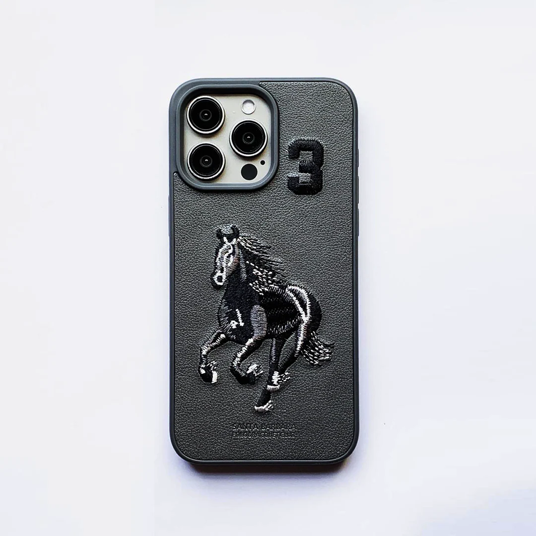 Polo Case Santa Barbara 3D Embroidery Leather Back Cover – Premium Luxury Stitch Design Mobile Case