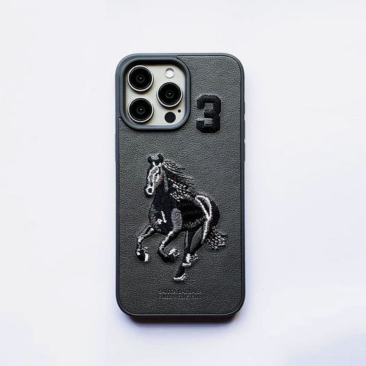 Polo Case Santa Barbara 3D Embroidery Leather Back Cover – Premium Luxury Stitch Design Mobile Case